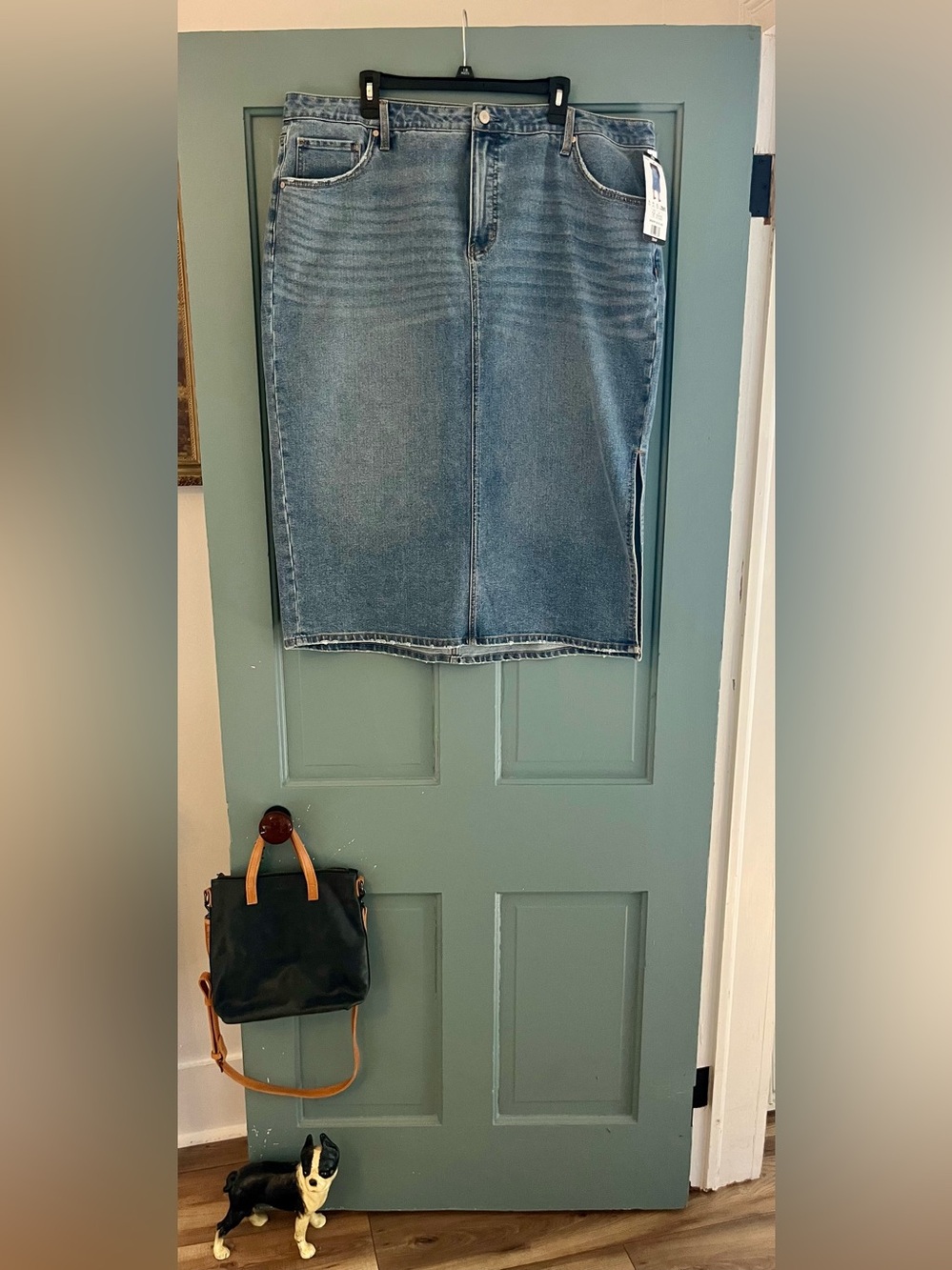 Light Blue Denim Pencil Skirt - Classic Midwash